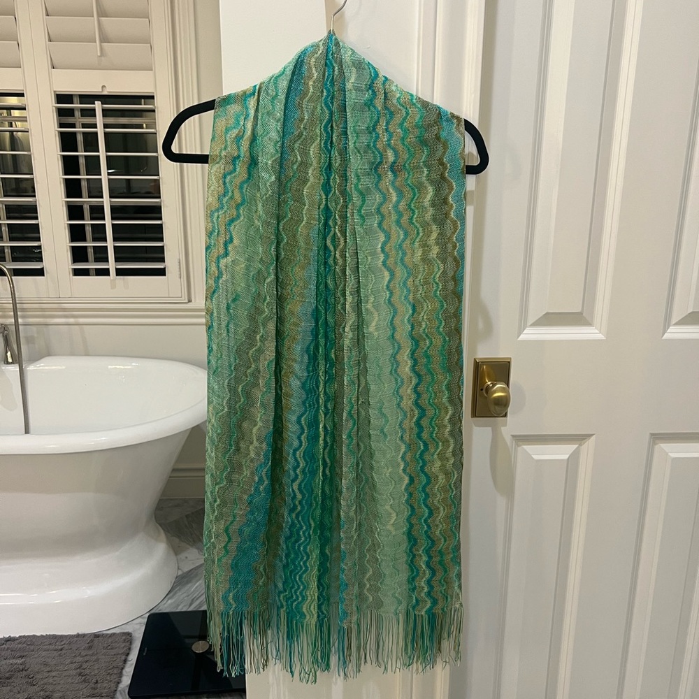 Missoni zig zag fringe scarf